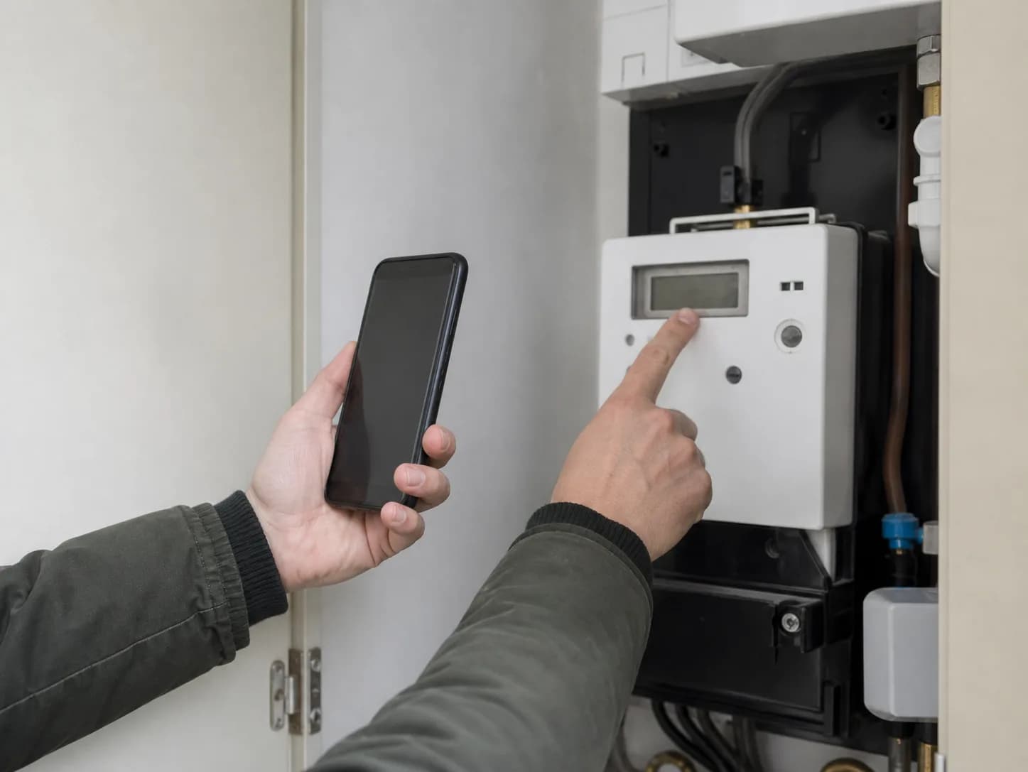 Meteropname tijdens een woninginspectie